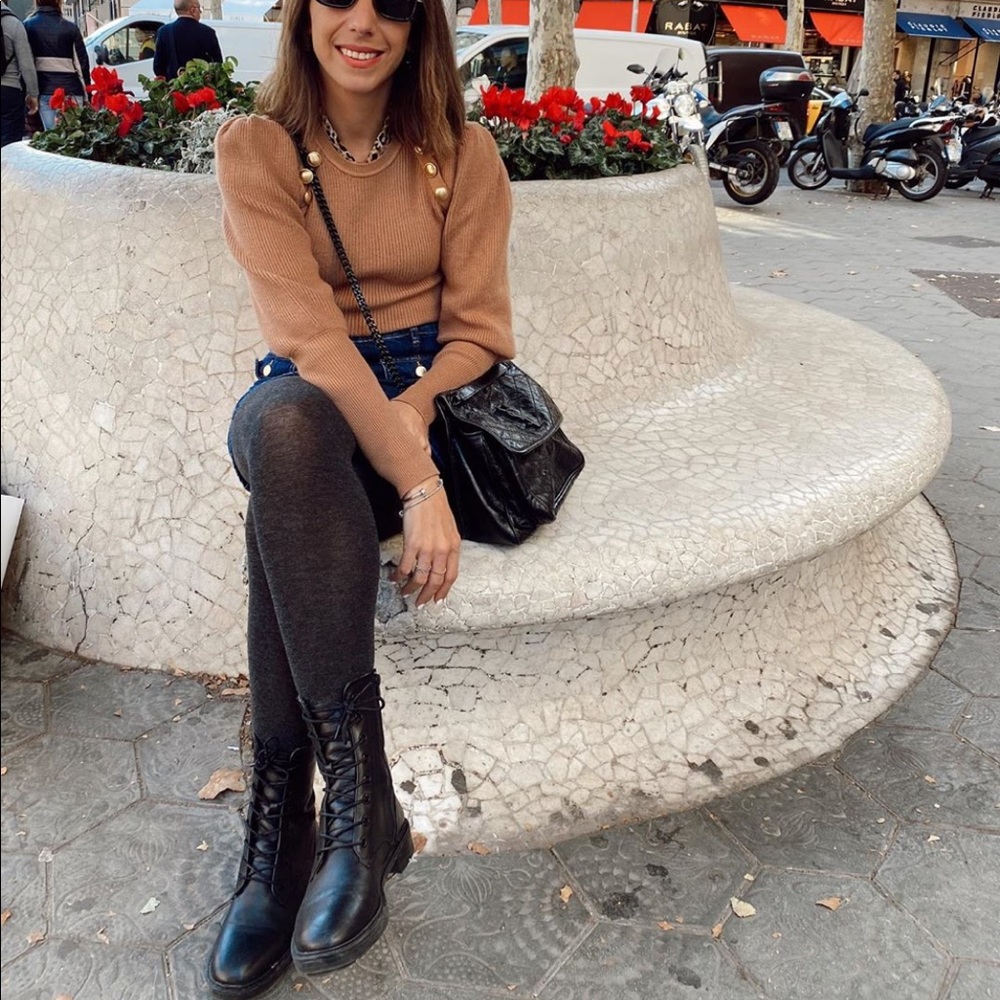 Zara Camel Tan Button-Shoulder Ribbed Sweater - Picture 10 of 13